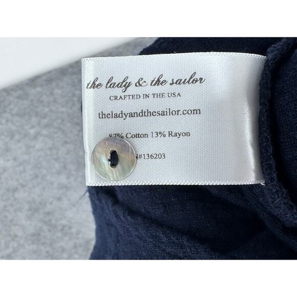 The Lady and The Sailor Gauze Sunday Shirt Blouse Navy Small Buttondown - Picture 5 of 6